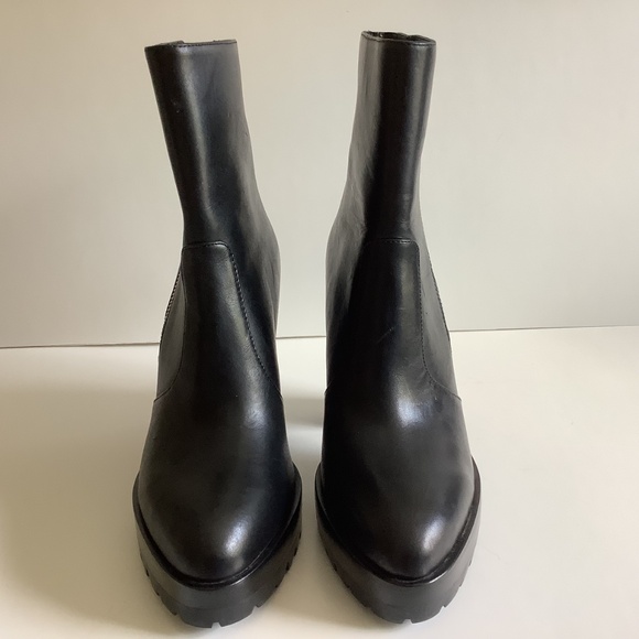 ALLSAINTS Ana Block Heel Leather Zipper Ankle Bootie, NWOT Size EU 39/US 8 - Picture 2 of 12